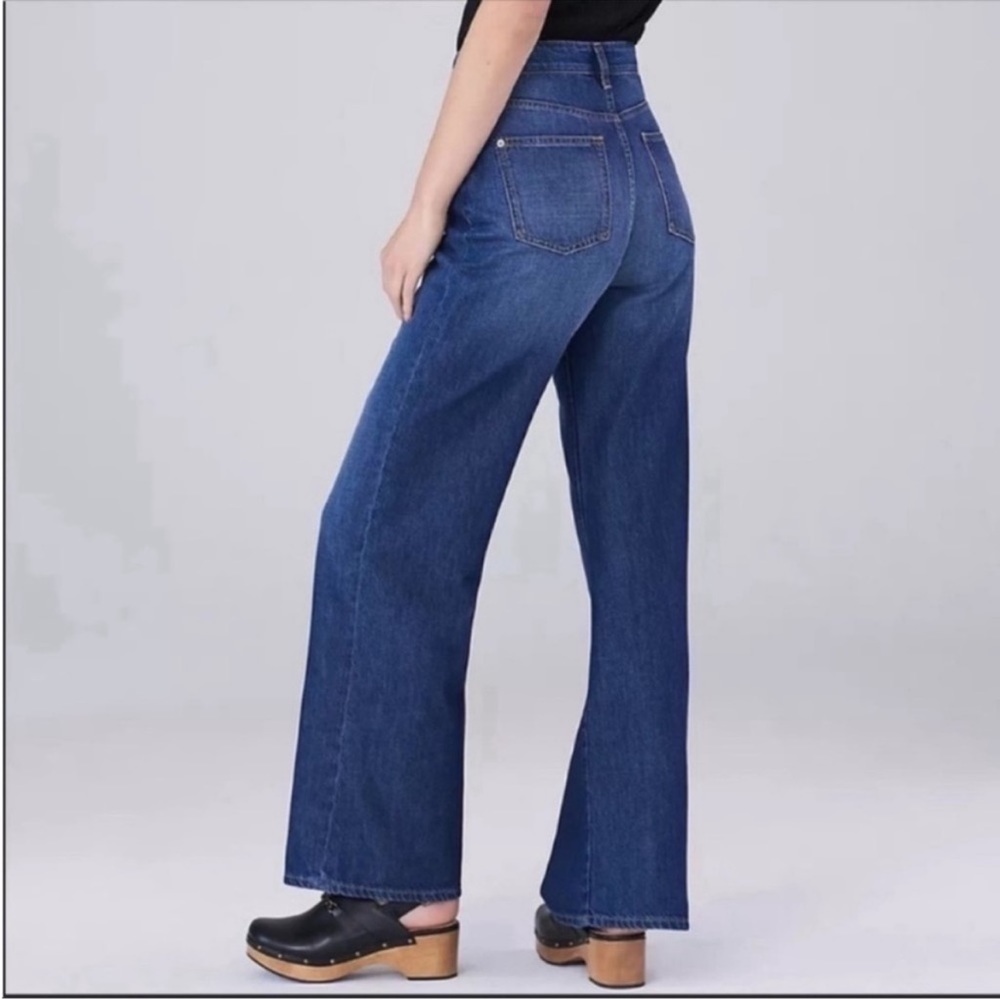 Anthropologie Pilcro Annie Wide Leg Jeans 29 Tall Blue High Rise Organic Cotton - Picture 5 of 8